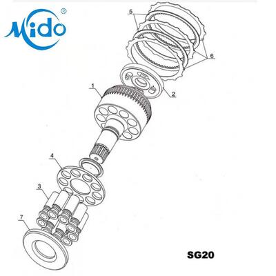 VOE14512788 14512788 Kit completo de reparación y sellado del motor oscilante TOSHIBA SG20 para excavadora EC360.