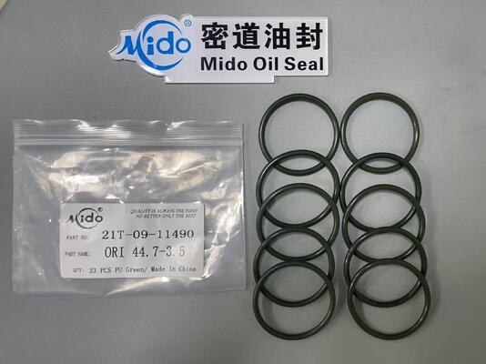 21T-09-11490 Kit de sellos para excavadora para maquinaria Komatsu | Reemplazo de juntas tóricas de PU verde especial ORI 44.7-3.5